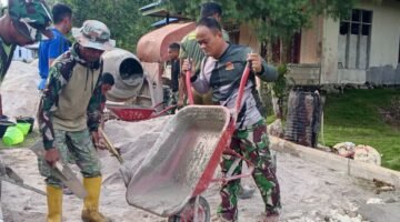 Turun Langsung ke Lapangan, Dansatgas TMMD Ke-129 Kodim 1807/Sorsel Kobarkan Semangat Gotong Royong Warga