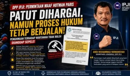 DPP IPJI: Permintaan Maaf Hotman Paris Patut Dihargai, Namun Proses Hukum Tetap Berjalan - Teropong Rakyat