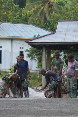 Progres Pengecoran Jalan TMMD Ke-129 Kodim 1807/Sorong Selatan Capai 55 Persen, Wujud Nyata Pengabdian TNI Membangun Desa