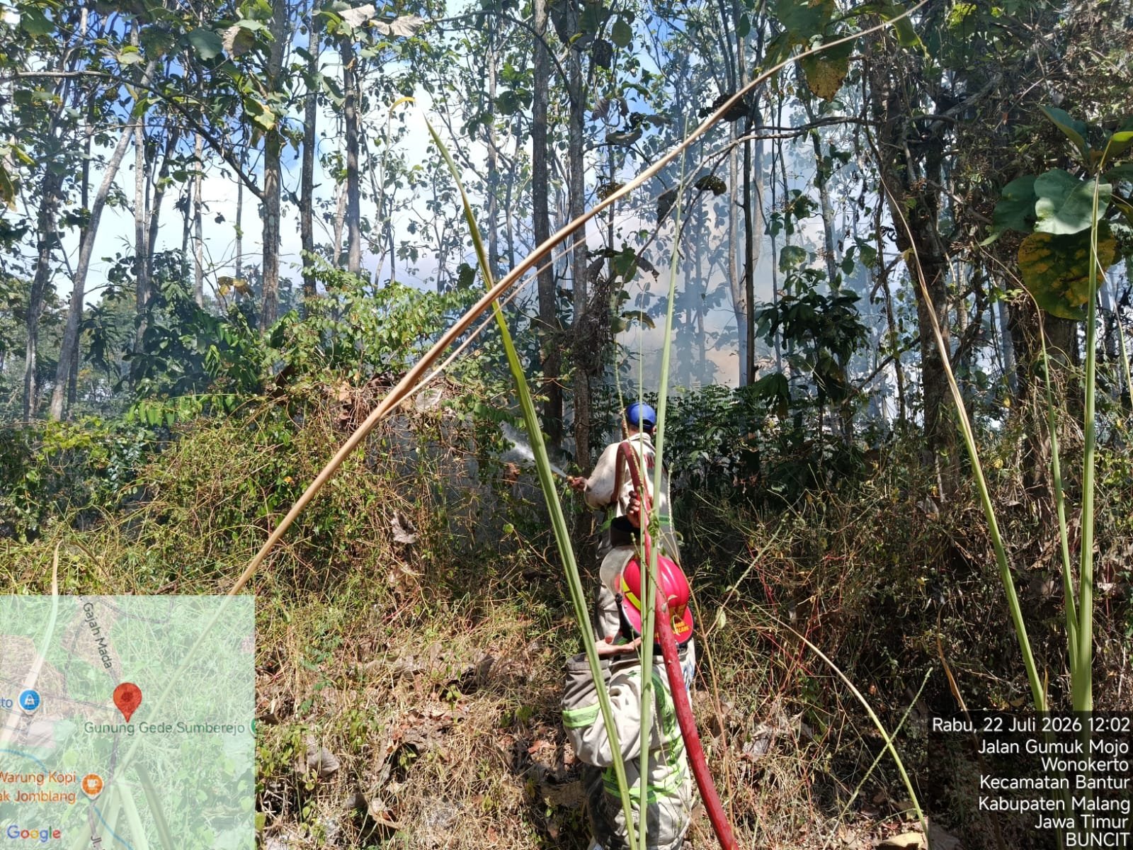 Satu Hari Dua Lokasi Kebakaran, Lahan Tebu di Gedangan dan Pagelaran Hangus, Kerugian Capai Rp35 Juta