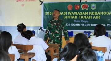 Dari Sekolah untuk Indonesia, TMMD ke-129 Kodim 1505/Tidore Bekali Pelajar dengan Wawasan Kebangsaan