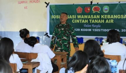 Dari Sekolah untuk Indonesia, TMMD ke-129 Kodim 1505/Tidore Bekali Pelajar dengan Wawasan Kebangsaan - Teropong Rakyat