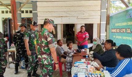 Sentuhan Kemanusiaan TMMD Ke-129, Satgas Kodim 1807/Sorong Selatan Gelar Pengobatan Gratis untuk Warga Kampung Sesor - Teropong Rakyat