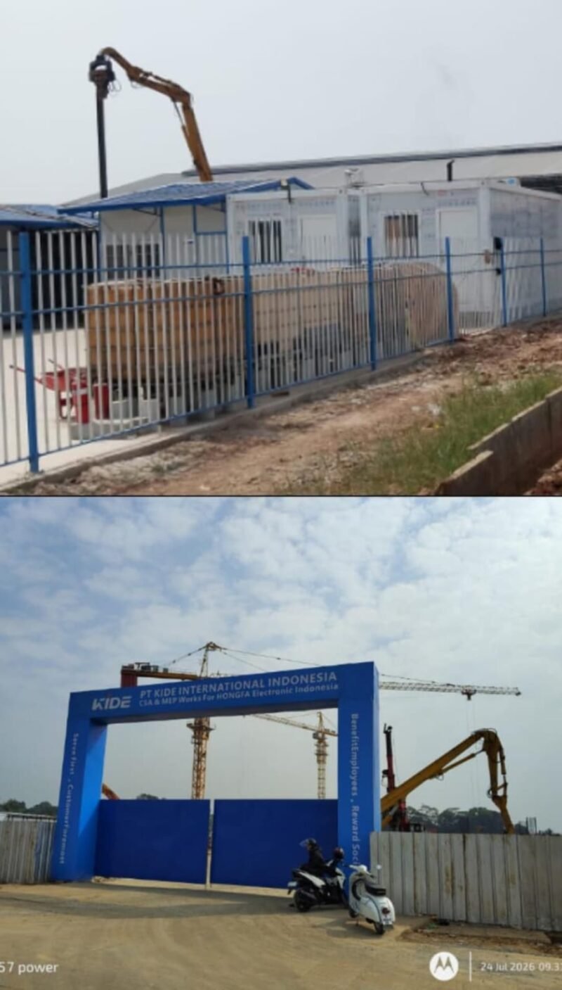 Proyek PT KIDE International di kawasan Pergudangan Blesindo, Kecamatan Legok, Kabupaten Tangerang