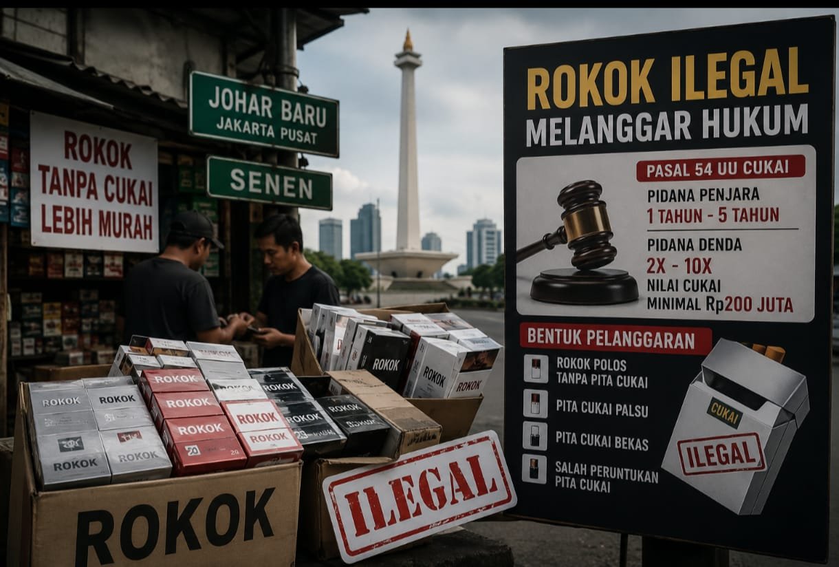 Jakarta Pusat Disorot, Dugaan Peredaran Rokok Ilegal Marak di Johar Baru dan Senen, Negara Berpotensi Rugi dari Sektor Cukai