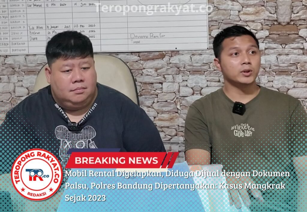 Portal Berita Indonesia dan Dunia Terkini Hari Ini, Update Harian Terbaru, Terlengkap, Tajam, Aktual dan Berimbang. Mobil Rental Digelapkan, Diduga Dijual dengan Dokumen Palsu, Polres Bandung Dipertanyakan: Kasus Mangkrak Sejak 2023 - Teropong Rakyat