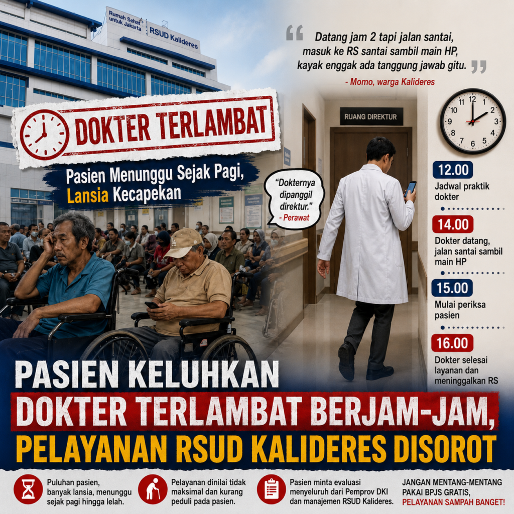 Pasien Keluhkan Dokter Spesialis RSUD Kalideres Datang Terlambat, Lansia Menunggu Berjam-jam - Teropong Rakyat