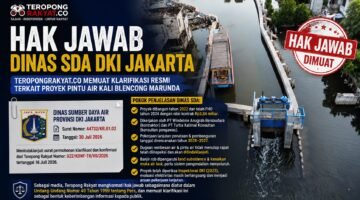 HAK JAWAB Dinas Sumber Daya Air Provinsi DKI Jakarta Tanggapi Pemberitaan Terkait Pembangunan Pintu Air Kali Blencong