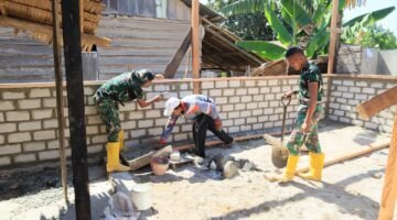 Satgas TMMD ke-129 Kodim 1505/Tidore Bangun Rumah Layak Huni untuk Warga Kurang Mampu di Wasile Tengah