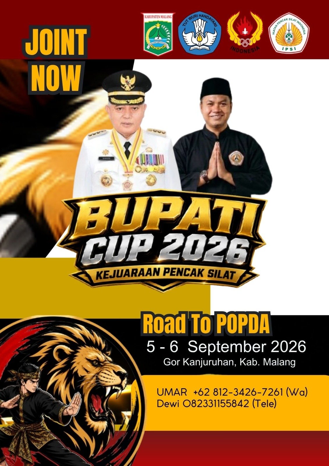 Bupati Cup Pencak Silat 2026 Resmi Dibuka Pendaftaran, IPSI Kabupaten Malang Ajak Atlet Terbaik Rebut Tiket Menuju POPDA