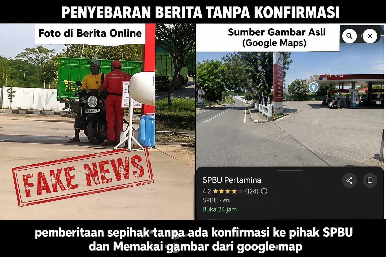 SPBU Wanarejan Bantah Pemberitaan Dugaan Mafia BBM Subsidi, Sebut Berita Tidak Didahului Konfirmasi “Foto Ambil dari Google Map