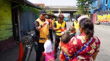 JJOS Semarak HUT ke-81 RI, Polsek Kawasan Kalibaru Polres Priok, Gelar Gowes Sehat Bersama Masyarakat