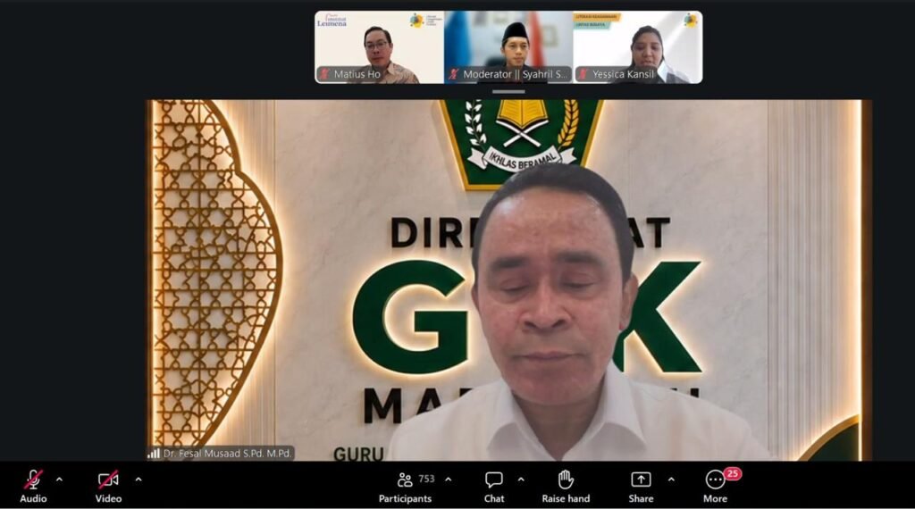 Direktur Guru dan Tenaga Kependidikan (GTK) Madrasah Direktorat Jenderal Pendidikan Islam Kementerian Agama RI, Fesal Musaad, menjadi narasumber dalam Program Internasional Literasi Keagamaan Lintas Budaya - Teropong Rakyat