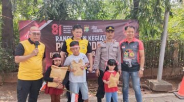 JJOS PMJ Merdeka Bersama Masyarakat, Polres Pelabuhan Tanjung Priok Gelar Lomba Permainan Tradisional di Muara Angke