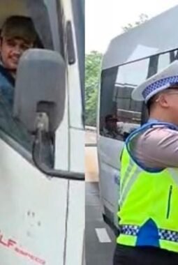 Semarak HUT RI ke 81 Tahun, Induk PJR BSD Korlantas Polri Membagikan Assesoris Bendera Merah Putih dengan Memakai Baju Adat