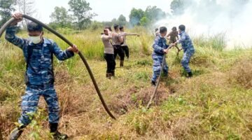 Komandan Lanud Sjamsudin Noor Pimpin Langsung Pemadaman Kebakaran Hutan dan Lahan di Kalimantan Selatan