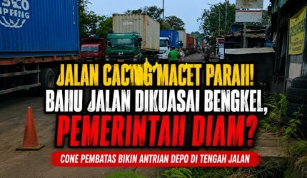 Jalan Cacing Macet Parah, Bahu Jalan Dikuasai Bengkel: Siapa yang Membiarkan? - Teropong Rakyat