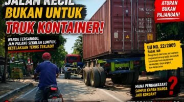 Jalan Marunda Baru–Sungai Tiram Dihantui Truk Kontainer, Keselamatan Warga Dipertaruhkan