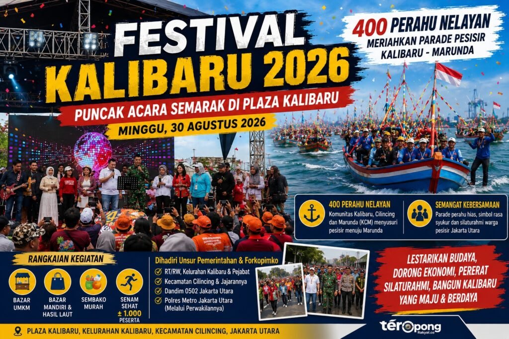 Portal Berita Indonesia dan Dunia Terkini Hari Ini, Update Harian Terbaru, Terlengkap, Tajam, Aktual dan Berimbang. Festival Kalibaru 2026 Semarak, 400 Perahu Nelayan Meriahkan Parade Pesisir Jakarta Utara - Teropong Rakyat