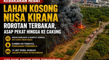 Kebakaran Lahan Kosong di Nusa Kirana Rorotan, 14 Unit Damkar Dikerahkan