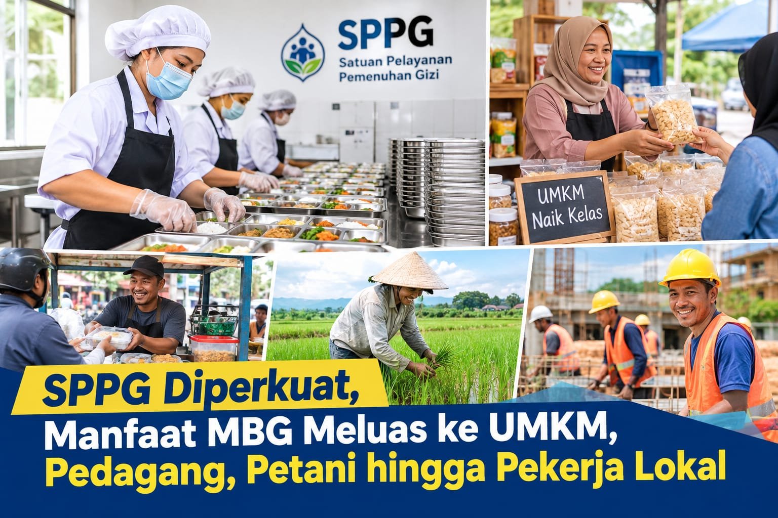 SPPG Diperkuat, Manfaat MBG Meluas ke UMKM, Pedagang, Petani hingga Pekerja Lokal
