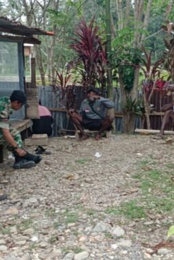 Komsos Koramil 1710-03/Kuala Kencana Dan Syukuran Selesainya Pembangunan Jembatan Garuda