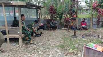 Komsos Koramil 1710-03/Kuala Kencana Dan Syukuran Selesainya Pembangunan Jembatan Garuda