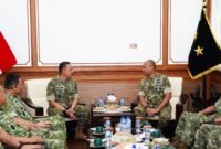 Pangkogabwilhan II Marsekal Madya TNI Muzafar, S.Sos., M.M., bersama Pejabat Utama Kogabwilhan II melaksanakan kunjungan kerja ke Markas Kodam VI/Mulawarman,