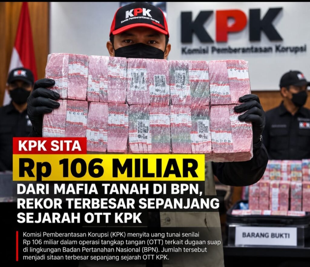 KPK Sita Rp106,3 Miliar dalam OTT Kasus Dugaan Suap Pertanahan, Jadi Sitaan Terbesar - Teropong Rakyat