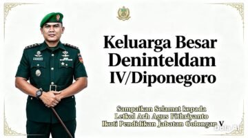 Detasemen Intelijen Kodam IV/Diponegoro Sampaikan Ucapan Selamat kepada Letkol Arh Agus Fithriyanto Ikuti Dikjab Golongan V