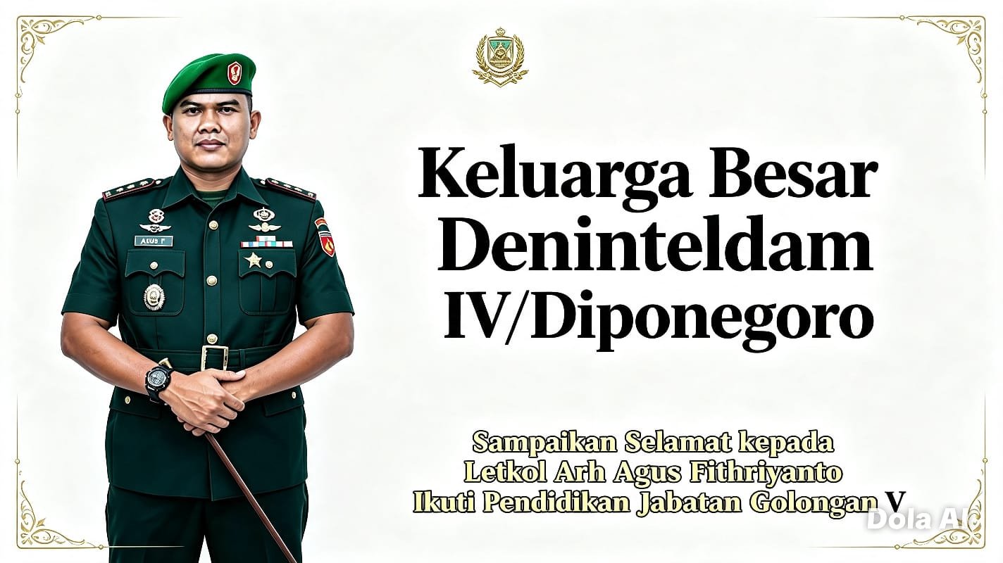 Detasemen Intelijen Kodam IV/Diponegoro Sampaikan Ucapan Selamat kepada Letkol Arh Agus Fithriyanto Ikuti Dikjab Golongan V