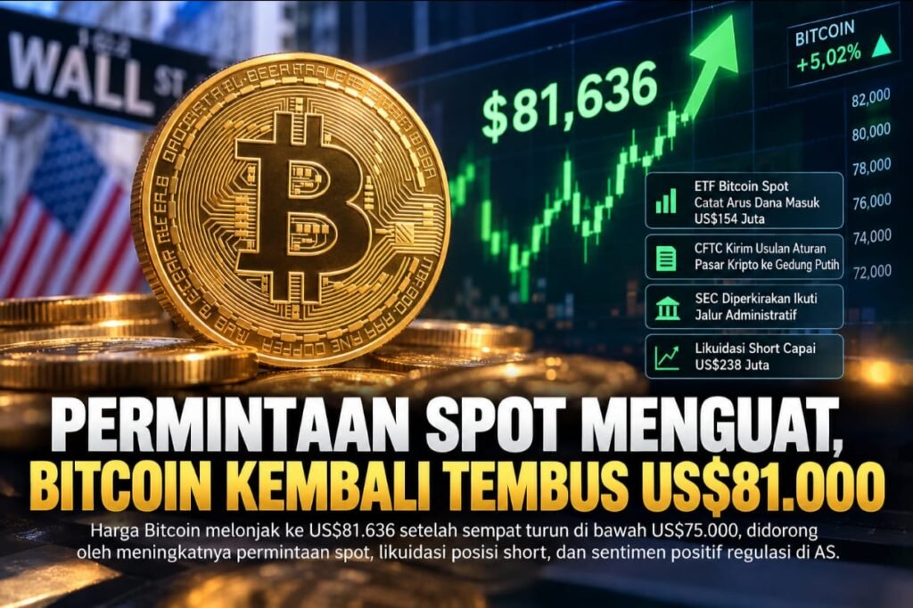 Permintaan Spot Menguat, Bitcoin Kembali Tembus US$81.000 - Teropong Rakyat