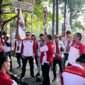 DPD LSM LIRA Kota Batu, saat turun aksi damai mengawal sidang putusan kasus pembunuhan mahasiswi UMM, Faradila Amalia Najwa, di Pengadilan Negeri Malang Kelas IA. (Den)