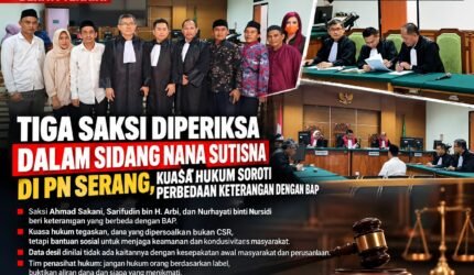 Tiga Saksi Diperiksa dalam Sidang Nana Sutisna di PN Serang, Kuasa Hukum Soroti Perbedaan Keterangan dengan BAP - Teropong Rakyat