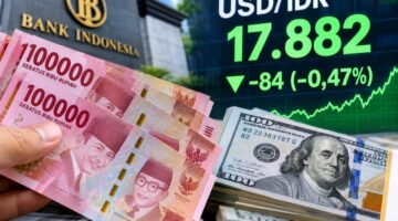 Dolar AS Turun, Rupiah Menguat 0,47 Persen ke Rp17.882