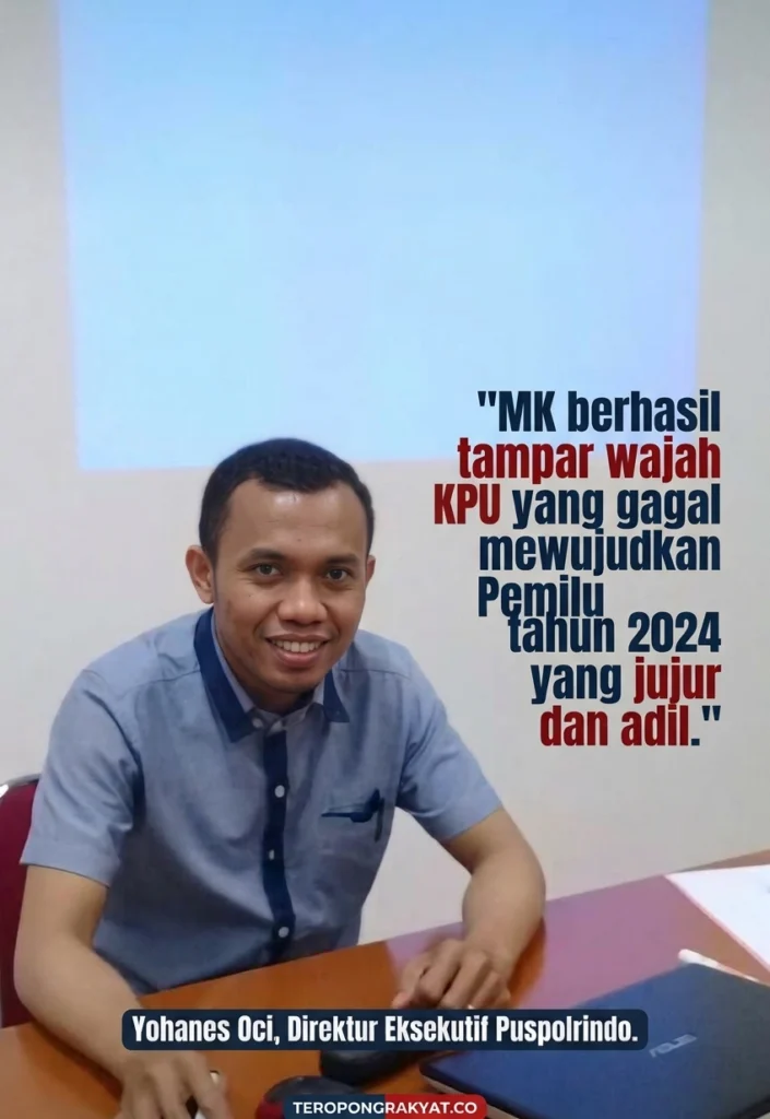 Portal Berita Indonesia dan Dunia Terkini Hari Ini, Update Harian Terbaru, Terlengkap, Tajam, Aktual dan Berimbang. Putusan MK Soal Ijazah Gibran: Yohanes Oci Sebut Tamparan Keras Untuk KPU dan Preseden Buruk Karier Politik Gibran 2029 - Teropong Rakyat