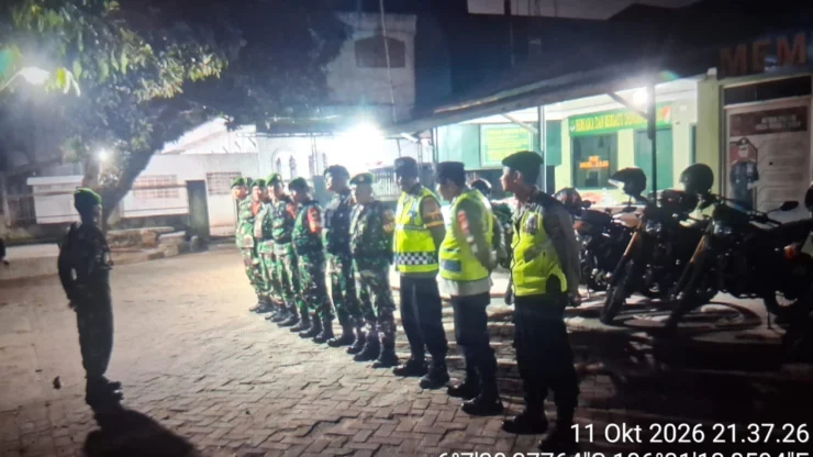 Cegah Aksi Begal, Koramil 12/Rajeg Bersama Polsek Rajeg Gelar Patroli Malam