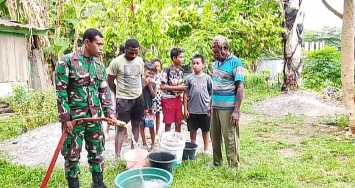 Satgas TMMD Kodim 1808/Mansel Bantu Masyarakat Penuhi Kebutuhan Air Bersih