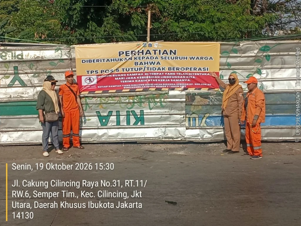 Portal Berita Indonesia dan Dunia Terkini Hari Ini, Update Harian Terbaru, Terlengkap, Tajam, Aktual dan Berimbang. Cegah Pembuangan Sampah dari Luar Wilayah, TPS Pos 5 Semper Timur Ditutup Sementara - Teropong Rakyat