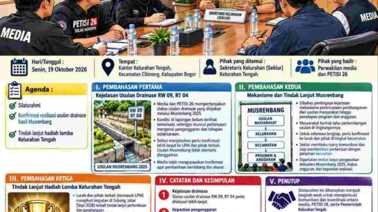 PETISI 26 dan Media Soroti Drainase, Hadiah Lomba, hingga Polemik Pasar Cikema di kecamatan Cibinong