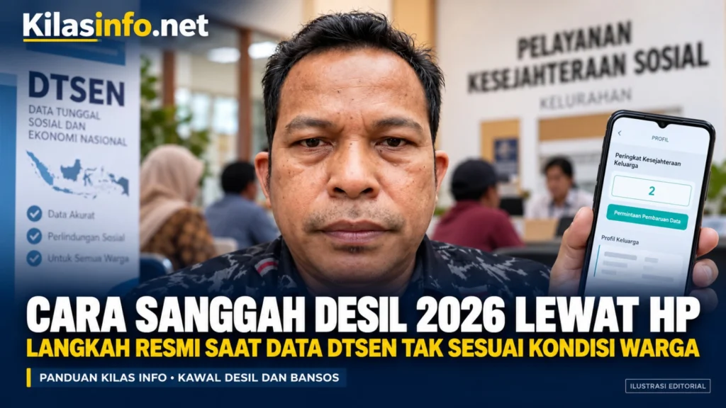 Portal Berita Indonesia dan Dunia Terkini Hari Ini, Update Harian Terbaru, Terlengkap, Tajam, Aktual dan Berimbang. Cara Sanggah Desil 2026 Lewat HP: Langkah Resmi Saat Data DTSEN Tak Sesuai Kondisi Warga - Teropong Rakyat