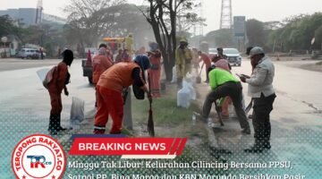 Minggu Tak Libur! Kelurahan Cilincing Bersama PPSU, Satpol PP, Bina Marga dan KBN Marunda Bersihkan Pasir di Akses Marunda