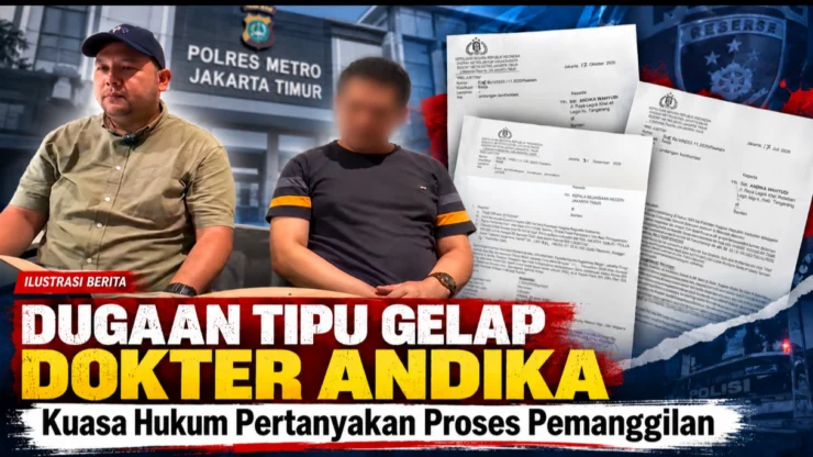 Portal Berita Indonesia dan Dunia Terkini Hari Ini, Update Harian Terbaru, Terlengkap, Tajam, Aktual dan Berimbang. Dugaan Tipu Gelap Dokter Andika di Polres Jakarta Timur Naik Penyidikan, Kuasa Hukum Pertanyakan Proses Pemanggilan