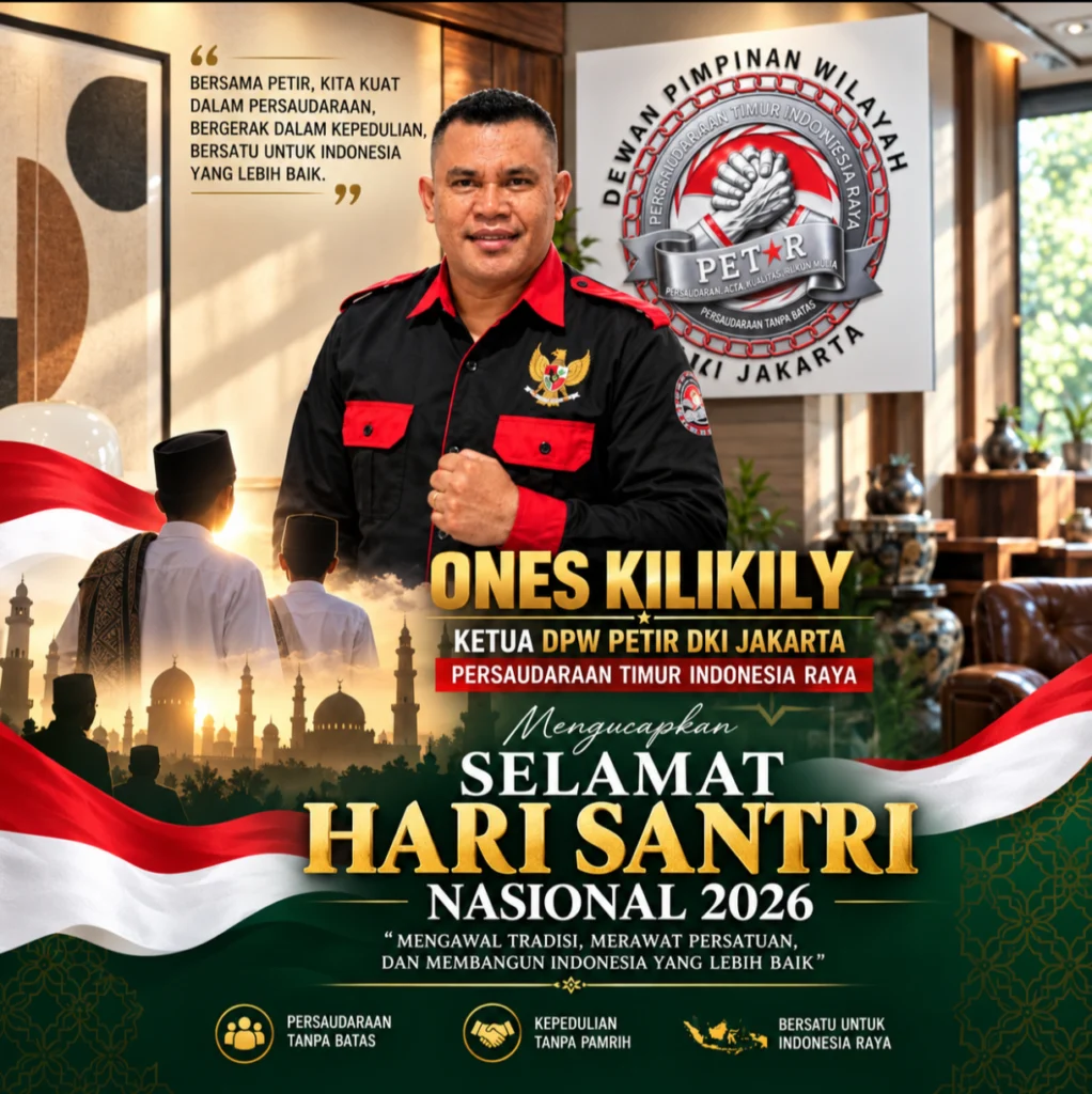 Portal Berita Indonesia dan Dunia Terkini Hari Ini, Update Harian Terbaru, Terlengkap, Tajam, Aktual dan Berimbang. Ketua DPW PETIR DKI Jakarta Ones Kilkily Beserta Jajaran Ucapkan Selamat Hari Santri Nasional 2026 - Teropong Rakyat