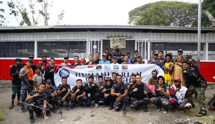 Satgas Port Visit 2026 Perkuat Diplomasi Militer Melalui Bakti Sosial Di Papua Nugini