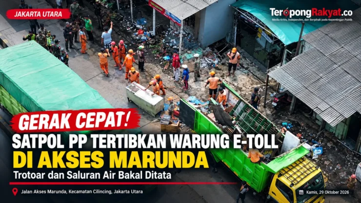 Portal Berita Indonesia dan Dunia Terkini Hari Ini, Update Harian Terbaru, Terlengkap, Tajam, Aktual dan Berimbang. Gerak Cepat! Satpol PP dan Kelurahan Cilincing Tertibkan Warung E-Toll di Akses Marunda, Trotoar dan Saluran Air Bakal Ditata