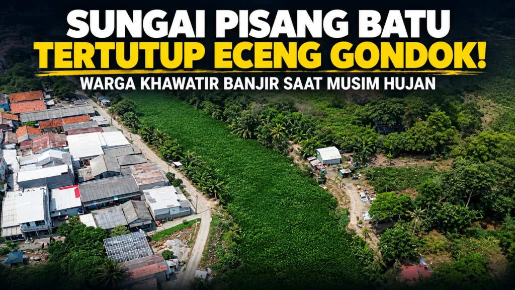 Sungai Pisang Batu Dipenuhi Sampah dan Eceng Gondok, Warga Tarumajaya Khawatir Banjir Mengancam - Teropong Rakyat